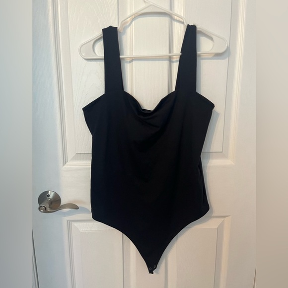 Abercrombie & Fitch black square neck bodysuit large - Picture 3 of 6